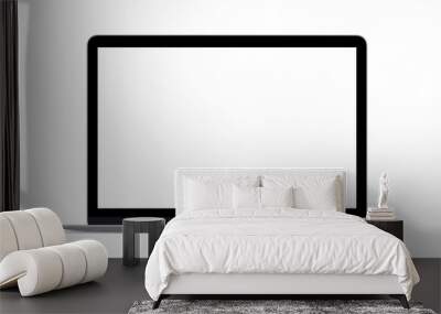 Laptop with blank screen on white background	 Wall mural