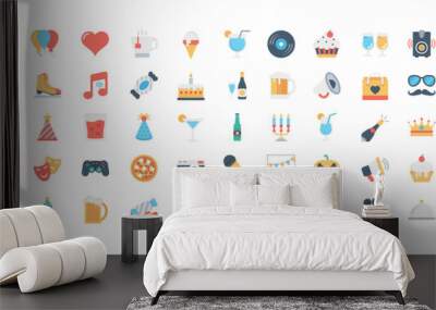 Party icon set Wall mural