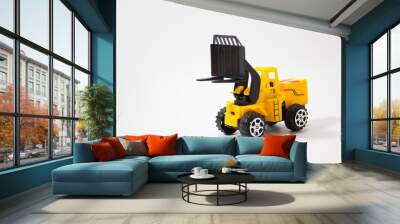 Miniature forklift isolated white background. Wall mural