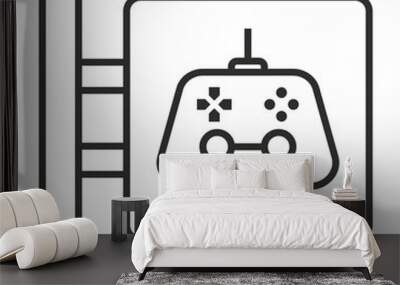 Gaming store outline icon, editable vector illustration and transparent graphic element. Isolated on white background Wall mural