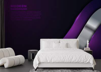 Luxurious purple and silver overlap layer background Wall mural