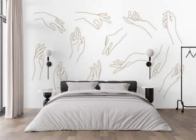 Minimalist hand gesture collection Free Vector Wall mural