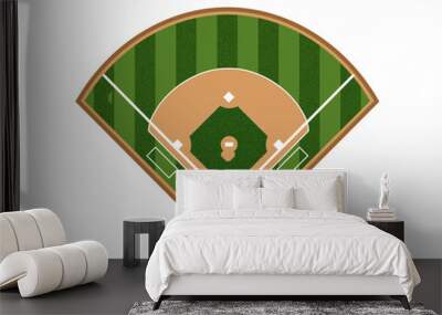 Vector of baseball field top view Wall mural