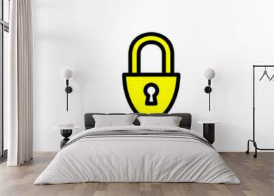 padlock icon Wall mural