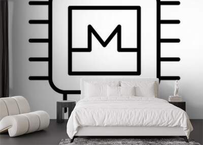 Processor Icon simple and easy to edit for your design elements Wall mural