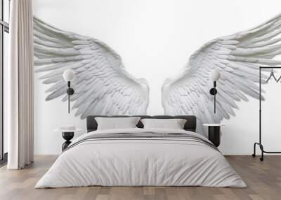 Angel wings isolated on white background , transparent png by ai generative Wall mural