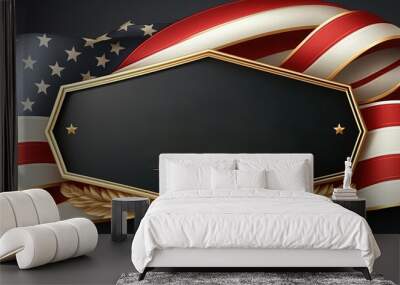 Luxury Memorial Day banner whit copy space, USA Veterans day background, Template for horizontal banner, Veteran's day poster. space for text. by ai generative Wall mural