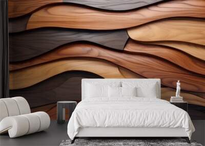 modern wooden wall texture background. 3d rendering, 3d illustration. Wall mural