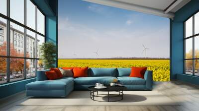 wind turbines in the field Wall mural