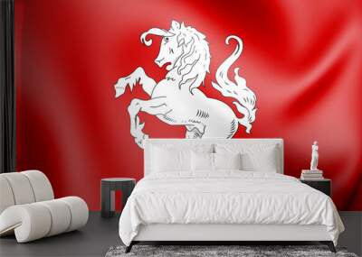 3D Flag of Twente (Overijssel), Netherlands. 3D Illustration. Wall mural