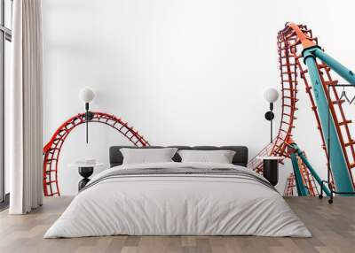 Roller coaster, isolated Wall mural