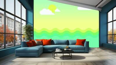 vector illustration of a summer beach landscape  Wall mural