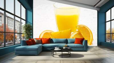 oranges and juice Wall mural