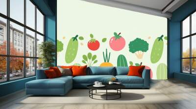 かわいい野菜のイラスト Wall mural