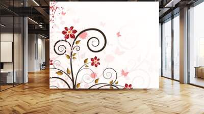 grunge floral background Wall mural