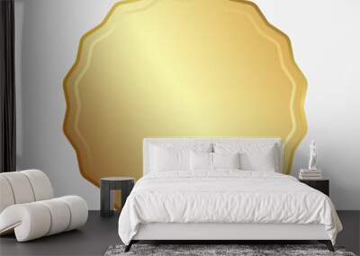 Gold sticker in the form of a multi-point gold star. Vector illustration. Wall mural