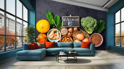 Assortment food sources of vitamin E Wall mural