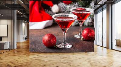 Christmas festive cocktail red martini Wall mural