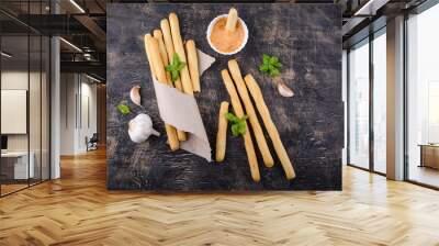 Italian grissini, traditional appetizer breadstick Wall mural