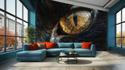 Macro shot of a cat's eyes Wall mural