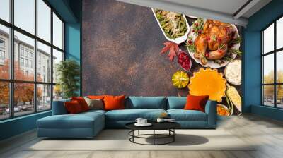 thanksgiving day traditional festive dinner Wall mural