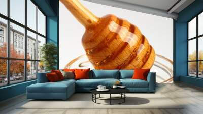 Jar of Honey with Honey Dipper Wall mural