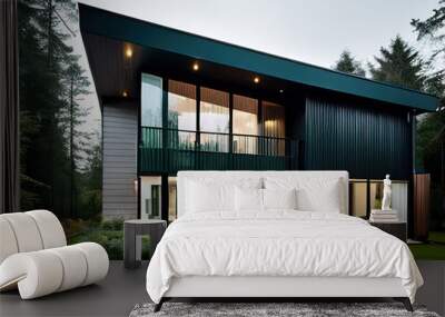 Modern luxury villa exterior in minimal scandinavian style Wall mural