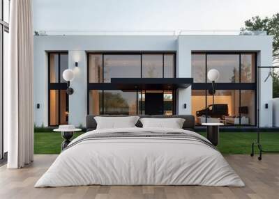 Modern luxury villa exterior in minimal scandinavian style Wall mural