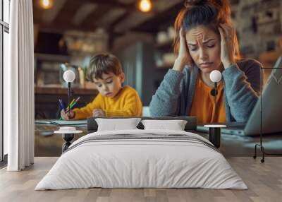 The Stressed Working Mother Wall mural