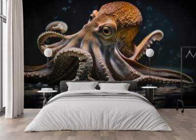 Common octopus. Wildlife animal. AI generated Wall mural