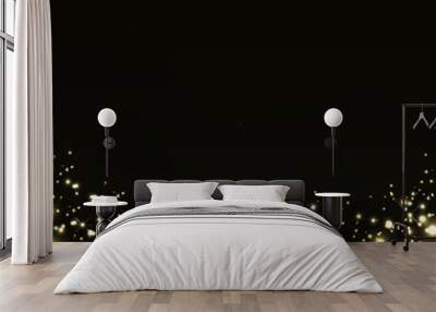 Vector luxury black background with gold lights Wall mural