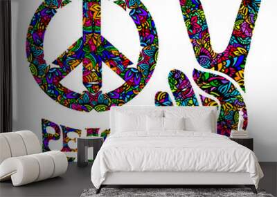 retro hippie symbol Wall mural