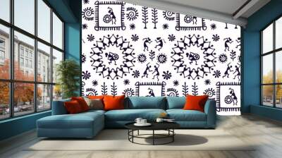 warli tribal art Wall mural