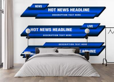 lower thirds vector of Breaking headline news bar layout design template for Television,Video streaming modern Wall mural