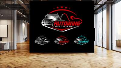 towing car logo template Crane Service Wall mural