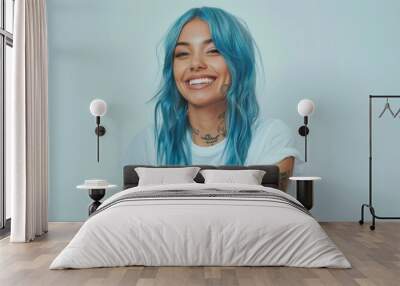 The woman with blue hair Wall mural