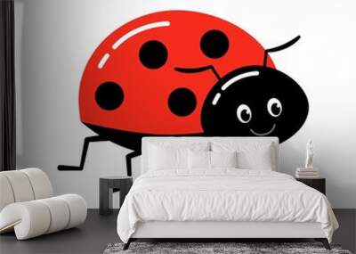 Ladybug or ladybird vector graphic illustration, isolated. Wall mural