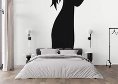 Silhouette of a young woman praying to God standing Wall mural