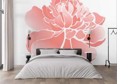 Beutiful vector pink peony.  Wall mural