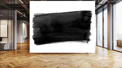 Rectangle shape black ink drawn by hand with a brush. Wall mural