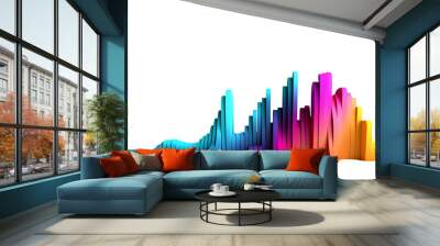 bright voluminous graphs and columns of diagrams on a transparent background Wall mural