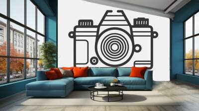 Captivating illustration of a camera icon in a modern outline style Wall mural