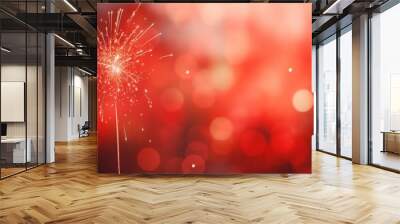 Colourful fireworks red salute new year magic night traditional culture light effects show illuminating seasonal celebrate pyrotechnics december festival fiesta bang flash sparkle eve gala flare burst Wall mural