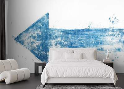 Directional arrow pointing upwards in a minimalist blue design Wall mural