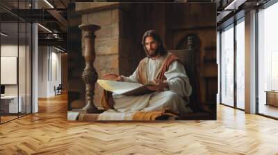 Jesus Christ in the Synagogue. New Testament. Wall mural