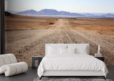 Ground road through the desert Wall mural