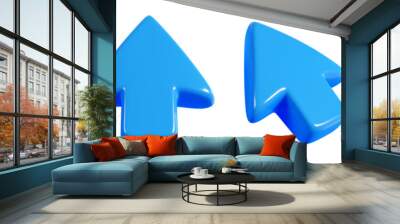 Blue cursor arrow for click mouse concept - 3d render illustration Wall mural