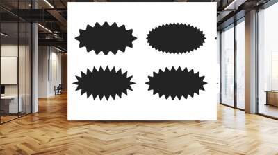 Starburst sticker set - collection of special offer sale oval sunburst labels and badges. Wall mural