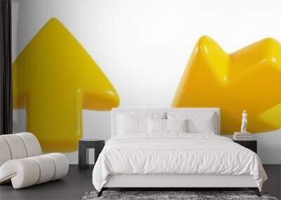 Yellow cursor arrow for click mouse concept - 3d render illustration Wall mural