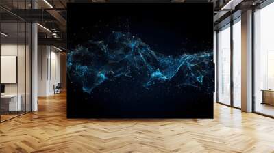 points and lines in the network, information field, information communication algorithms, Internet and technology on a dark background Wall mural